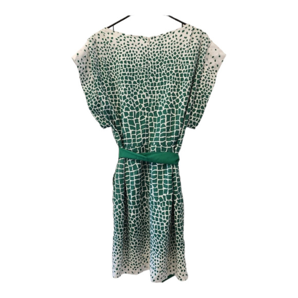 Eliza J green white print belted shift dress size 8 - Picture 3 of 8